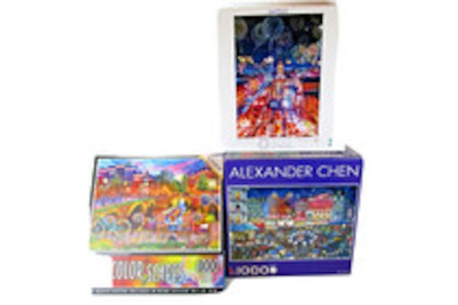 3 Scenic Location Puzzls Amsterdam Lights Moulin Rouge Berlin Germany 500/1000