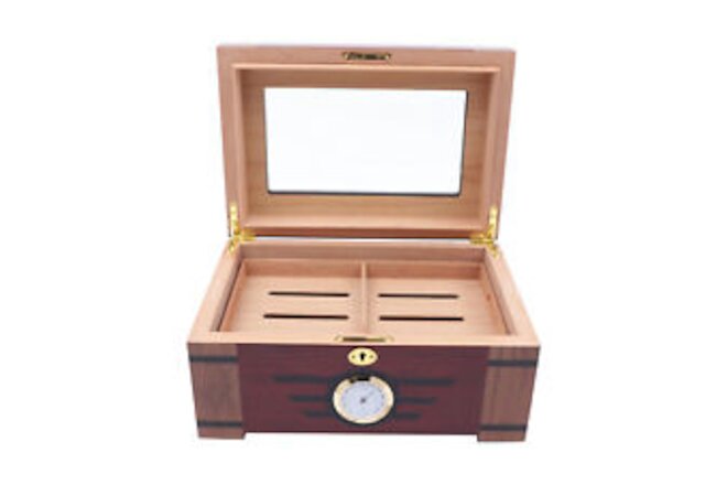 Cigar Humidor Cedar Lined Storage Box Spanish Cedar Tray Divider Holds 100 Cigar