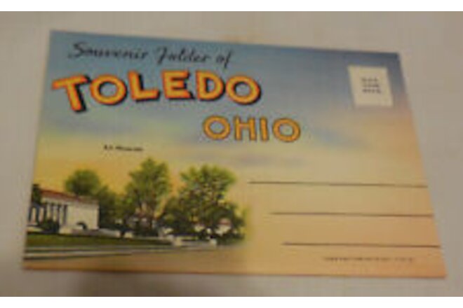 1  Toledo Ohio Souvenir Folder Postcard 18 views new VTG