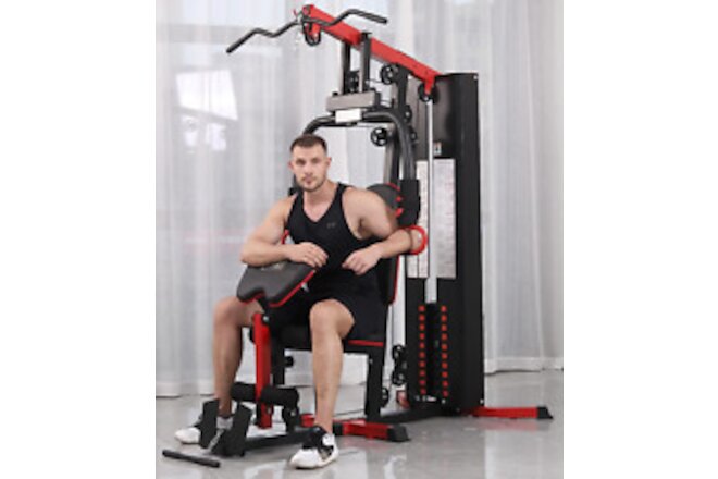 Multifunctional Home Gym System Workout Station with Leg Extension and Preacher
