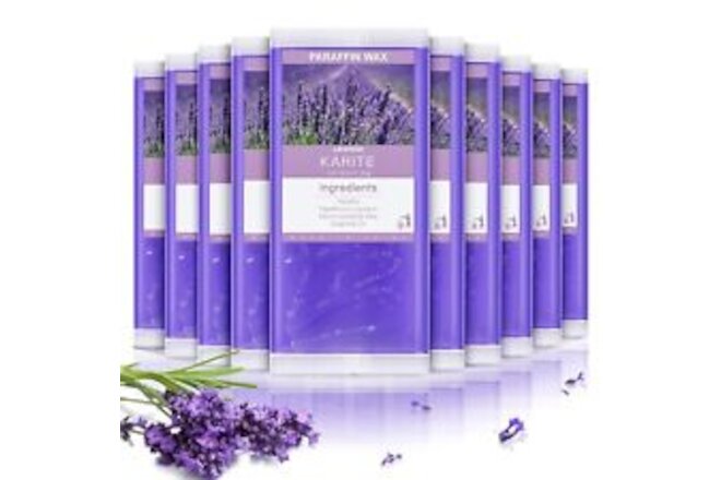 Karite Lavender Paraffin Wax Refill, 10 Packs = 4.4lb, Moisturizing, Nourishing,