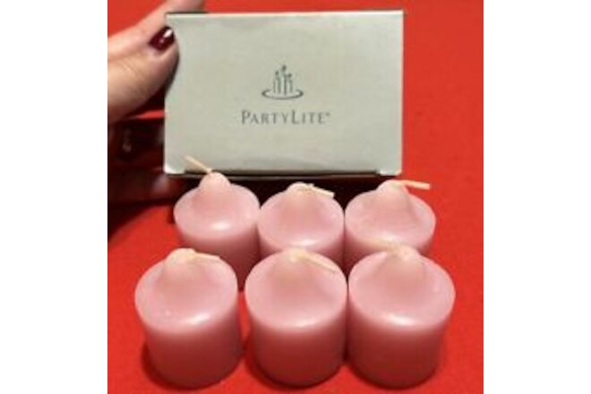 Partylite One Partial Box of 5 Strawberry Rhubarb Votive Candles VTG