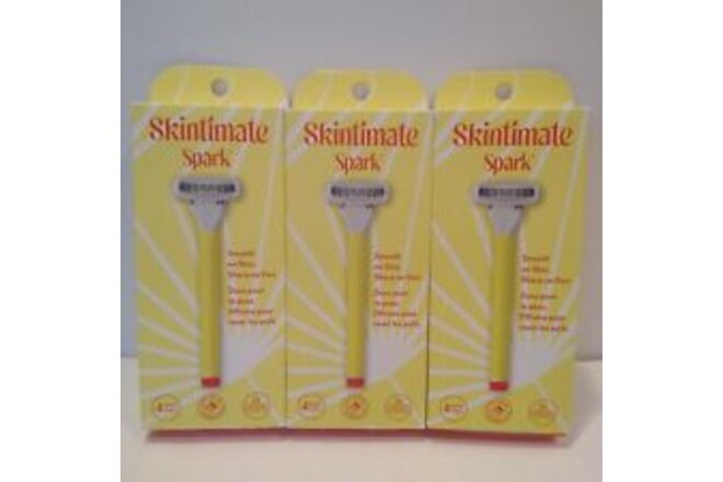 (3) Schick Skintimate Spark Razor with 2 4-Blade Cartridges - FAST FREE SHIPPING