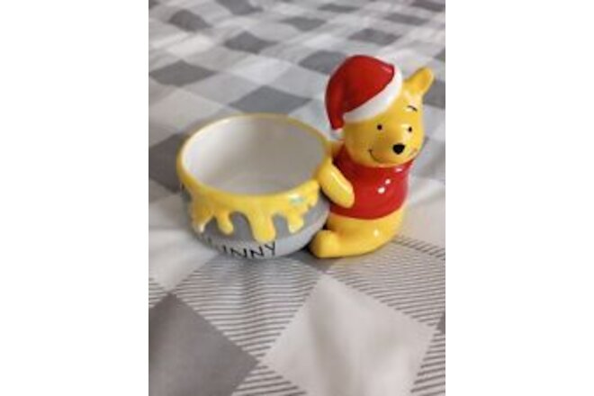 Disney Winnie The Pooh Christmas Holiday Hunny Pot Candy Dish / Dip Bowl