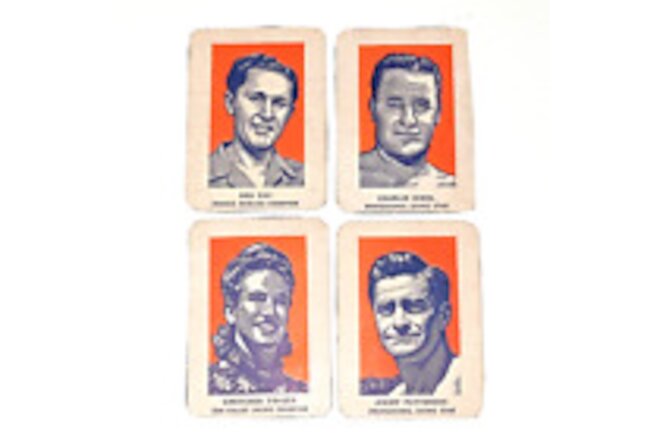 Vintage 1952 Wheaties Box Cut Out Card Lot of 4 Sports Memorabilia