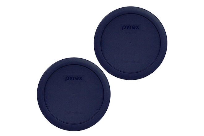 Pyrex 7201-PC Round 4 Cup Storage Lid Cover Blue 2 Pack for Glass Bowl
