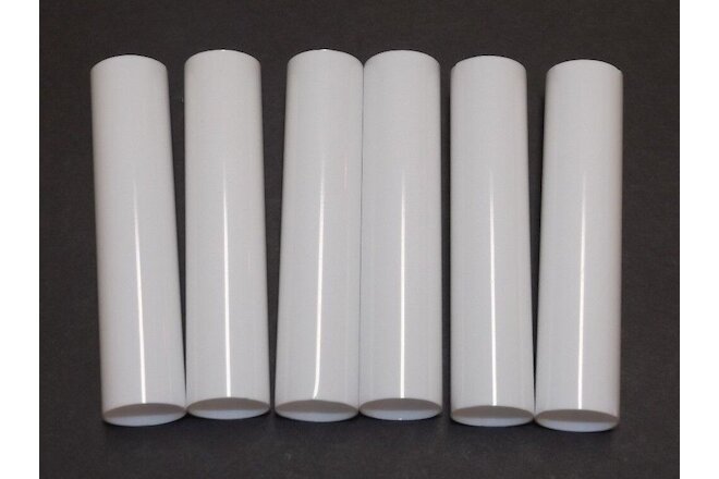 SET OF 6, 4" TALL WHITE PLASTIC CANDELABRA SOCKET CHANDELIER COVERS 50256JQ