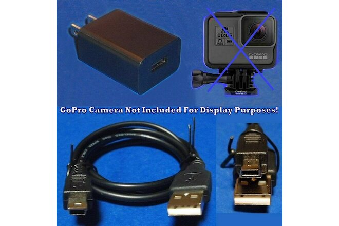Power Supply Wall Charger + USB Cable For GoPro Hero 1 2 3 4 Hero4 Video Camera