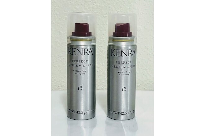 2 x Kenra Perfect  Medium Hairspray  #13 Travel Size 1.5 oz each Hair Spray