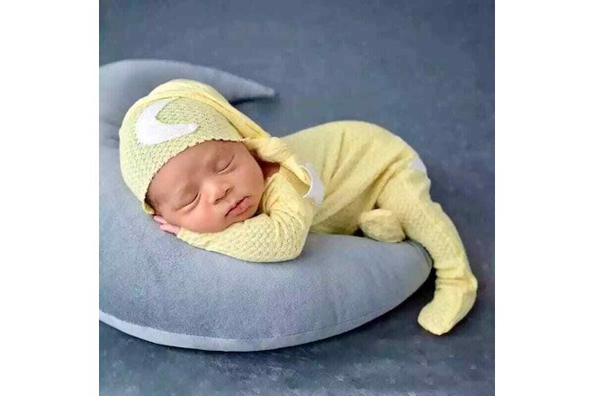 Newborn Outfit Girl Boy Baby Infant Photo Prop Sleeping Hat + Sleepsuit 2 Pcs