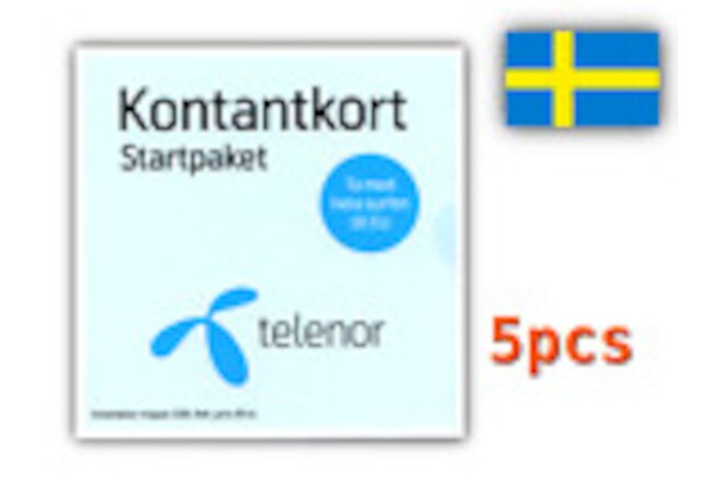 5 Telenor prepaid Swedish sim cards