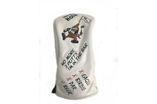 NEW PRG Golf 19th Hole White Leather Driver Headcover
