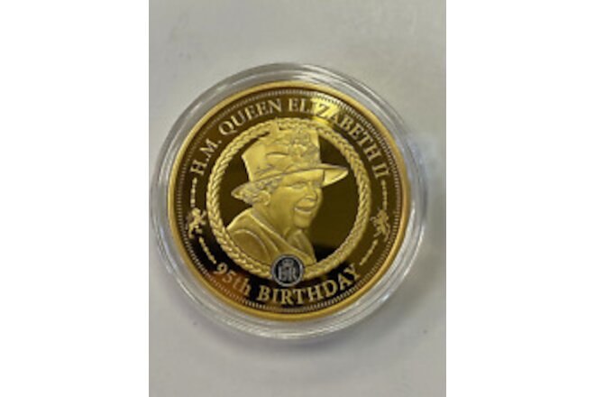 QUEEN ELIZABETH II PROOF COIN COLLECTION  24K GOLD PLATED HER MAJESTY 95th B-DAY