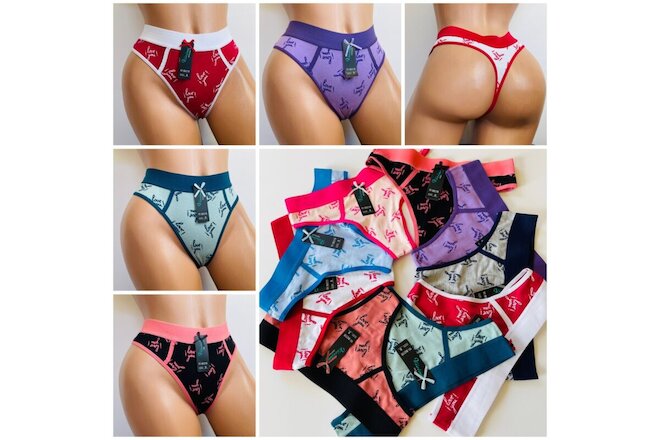 6 Pack Women's Sexy Thongs G-String Cotton Panties Briefs Lingerie Underwear S