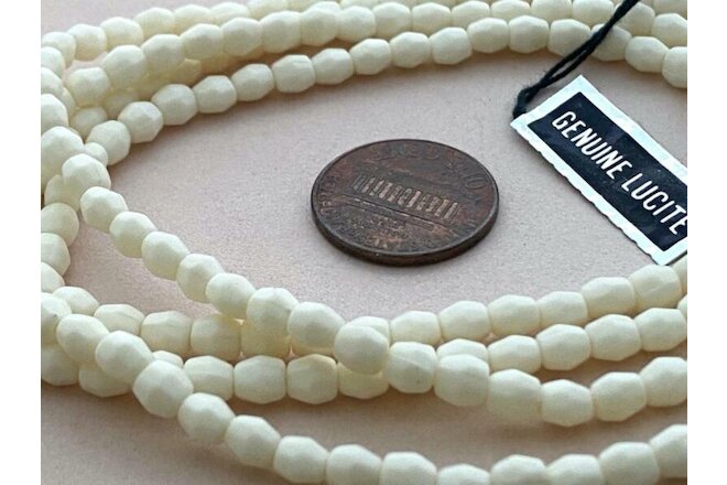 Vintage 4mm Ivory Color Lucite Beads 200