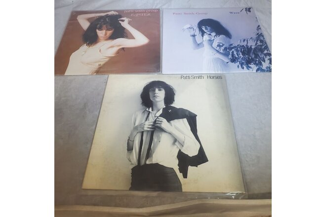 3 LP Patti Smith Group lot Horses, Wave, Easter Vinyl rare Canada Press records