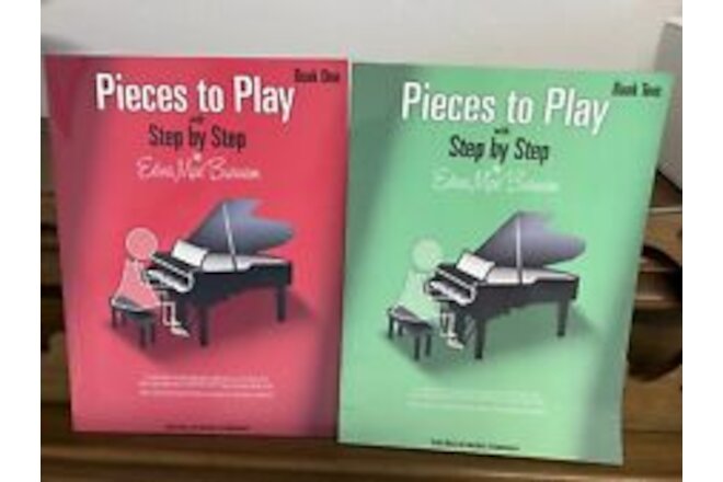 Pieces to Play Book 1 & 2 Step by Step Piano E. Burnam (2 books)