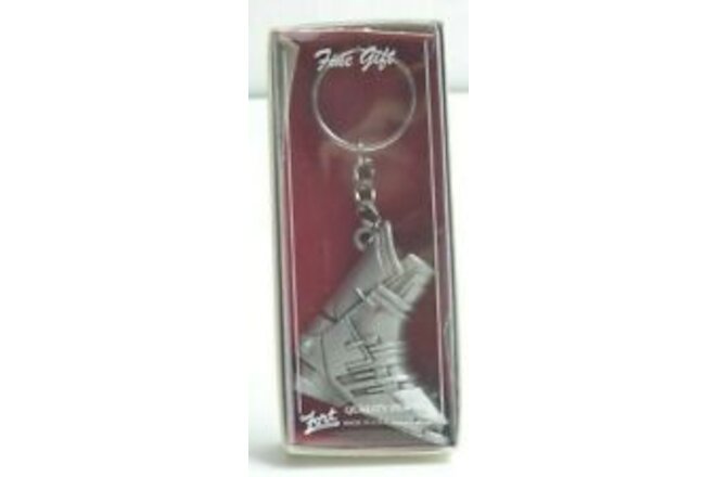 Fort Key Chain Ski Snow Boat Pewter Made in USA NOS Damaged Box