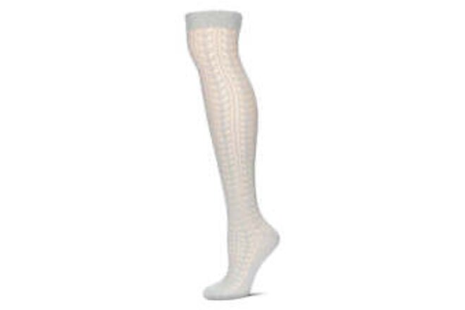MeMoi Pointelle Over The Knee Cotton Blend Warm Socks One Size / Paloma Gray