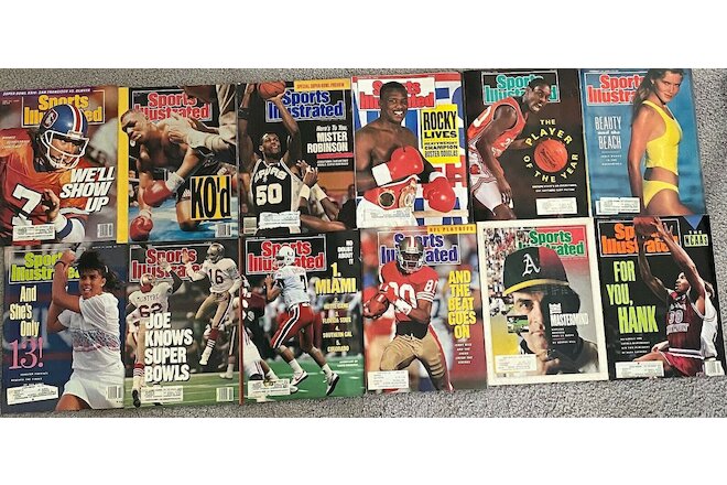 Sports Illustrated Jan. - March 1990 LOT 12 Vintage Issues (sold as LOT or solo)