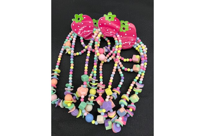 Wholesale 24pcs Children Kid Fun Bead Necklace Bracelet Jewelry 12Set party gift
