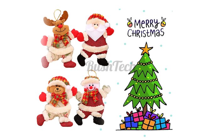 8PCS Christmas Hanging Ornament Santa Claus Snowman Doll Xmas Tree Decor Gift