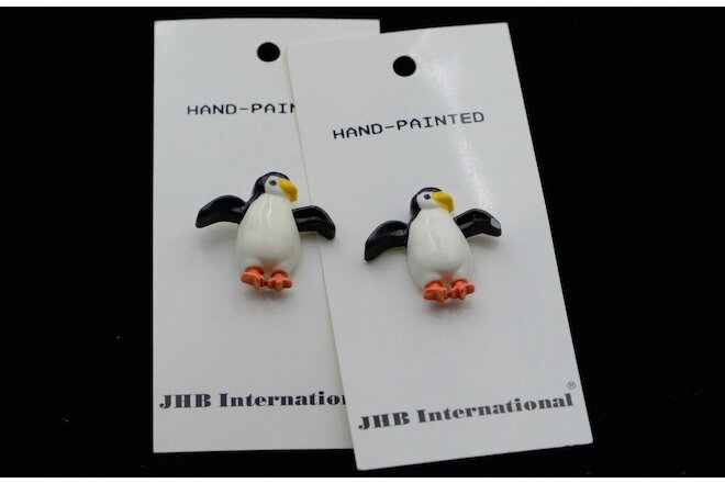 Vintage Buttons - JHB Hand-painted Penguins