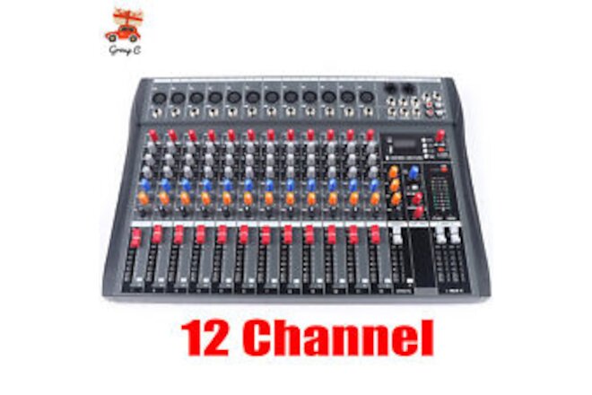12 Channel Powered Bluetooth Studio Mixer Digital Mixer Mixing Console USB New