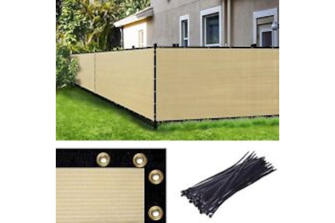 Amgo Custom Made 5' x 157' Beige Fence Privacy x Size,