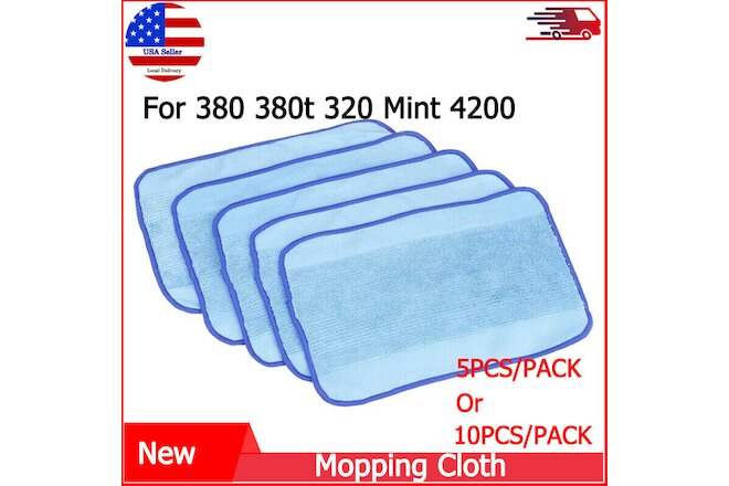 5/10Pcs Wet Washable Pads Mopping Cloth For iRobot Braava 380 380t 320 Mint 4200