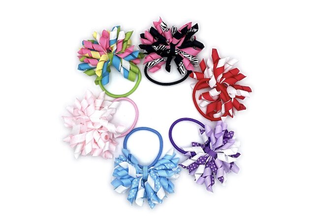 6pcs coker koker hair Bows for Girls baby kids clip Hair Accessories wholesale