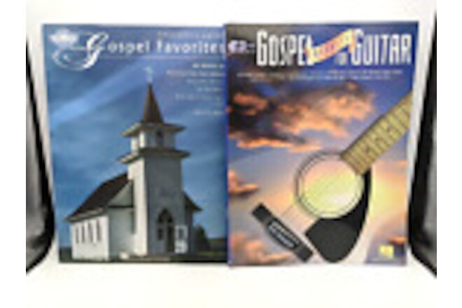 Lot of 2 GOSPEL FAVORITES FOR GUITAR Hal Leonard Sheet Music Books Hymns Tab
