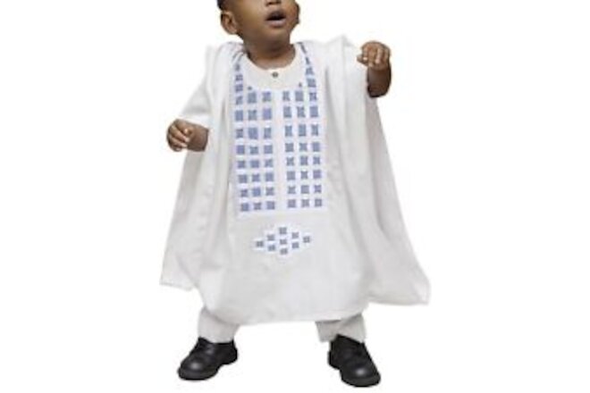 HD Traditional Fashion Embroidery 2 Pieces Set African Clothes Kids Boy Age 8-10