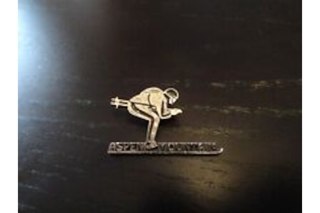 VINTAGE 80'S ASPEN MOUTAIN SILVER COLLECTOR PIN NEW CONDITION