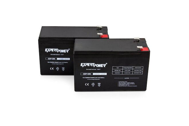 ExpertPower 2 Pack - 12V 9Ah SLA Battery for RAZOR Scooter E200 E225 E300 E325