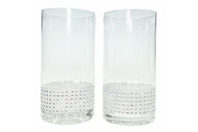 2 Godinger Highball Glasses 26081 Shannon Crystal Drink Glass Bar Bling