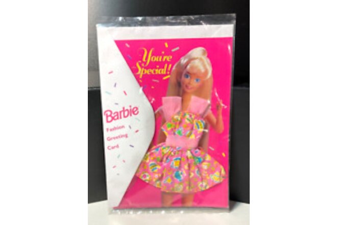 BARBIE YOU'RE SPECIAL! ©1994 MATTEL, INC NEW! Fashion Greeting Card w/PINK DRESS