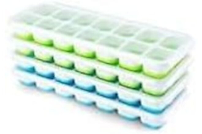 Ice Cube Trays for Freezer, 4 Pack Blue & Green for Commercial Gelato Hard Ice C