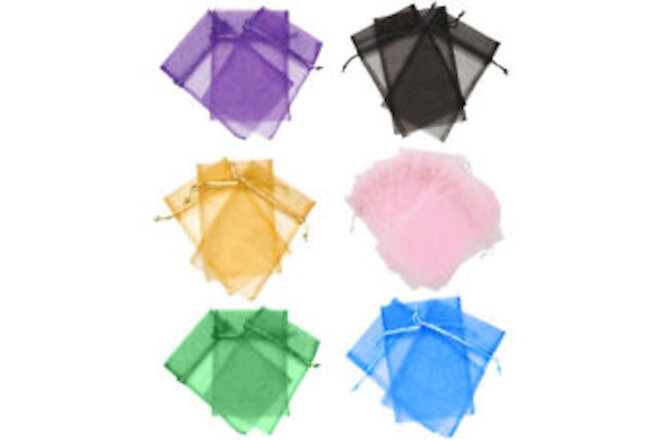 US 100x Sheer Drawstring Organza Bags Jewelry Pouches Wedding Party Favor Bag