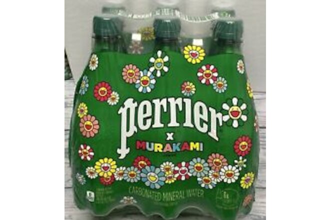 Perrier X Takashi Murakami - Sparkling Mineral Water - Pack of 6 16.9oz Bottles
