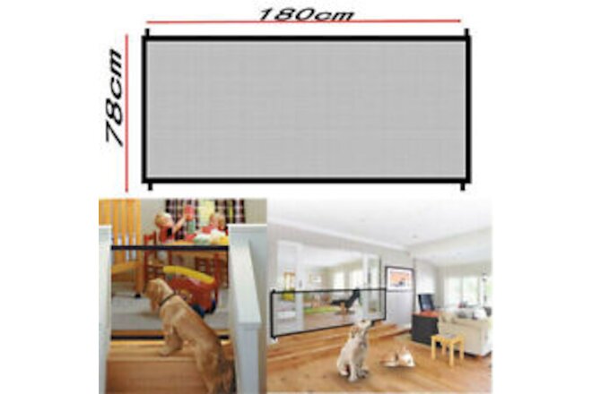 Large Pet Dog Baby Safety Gate Mesh Fence Portable Guard Indoor Home Kitchen net