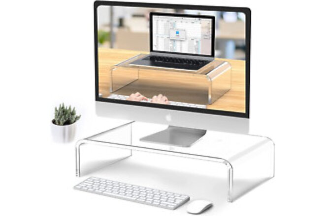 Acrylic Monitor Stand Riser Clear Laptop Stand for Desk Acrylic Monitor Riser fo