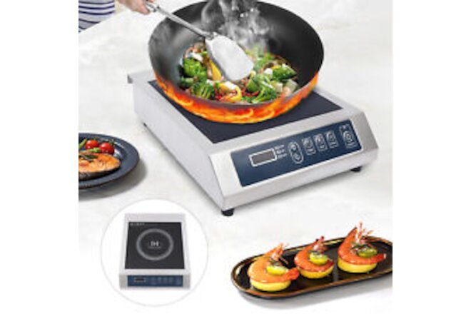 Crystal Panel+Stainless Steel Timed Induction Cooktop 1800W High Power 13 Speed