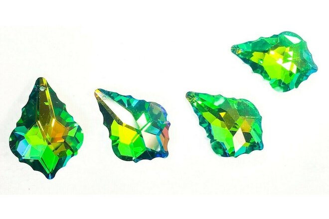 5 Green Rainbow French Cut Chandelier Crystals 50mm, Foiled FREE SHiPPiNG