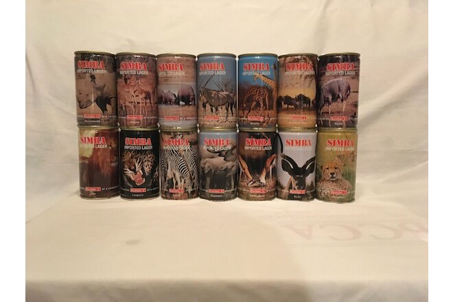 Simba Imported Lager 28-can African Wild Life set (Swaziland) 11.5oz