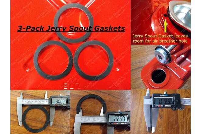 3 Jerry NEW SPOUT GASKETS Blitz Metal Gas Can Spout GSKT 5 Gallon Military 20L 3