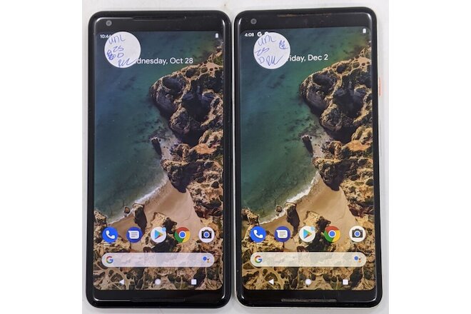 Google Pixel 2 XL G011C 64GB Unlocked Poor Condition Check IMEI Lot of 2