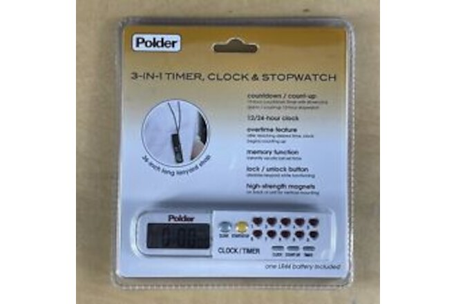 Polder 898-90 Timer, Clock, & Stopwatch, White