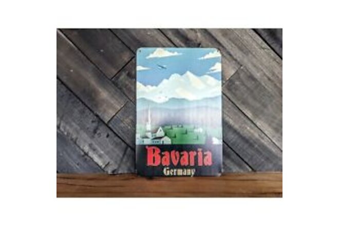 Bavaria Sign - Vintage Style Travel Sign For Bavaria Germany - 8in x 12in