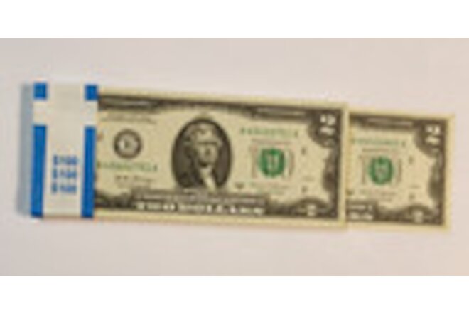 Lote de 50 Billetes de $2 DLLS 2017  SIN CIRCULAR y EN NUMERO CONSECUTIVO